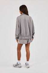 Funnel Neck Taping Jacket & Shorts - Grey