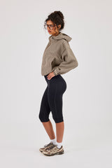 Check Twill Hooded Jacket - Brown