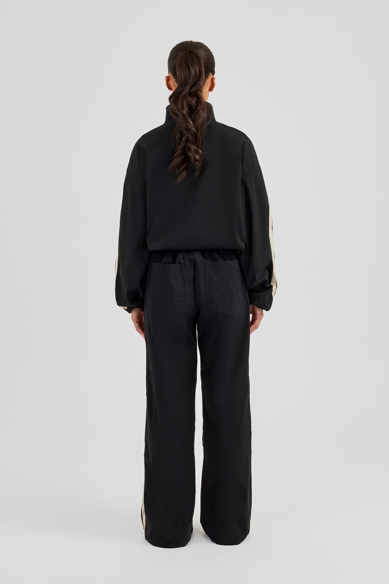 Nylon Taping Track Jacket & Bottoms - Black | Womens Sets | Shop