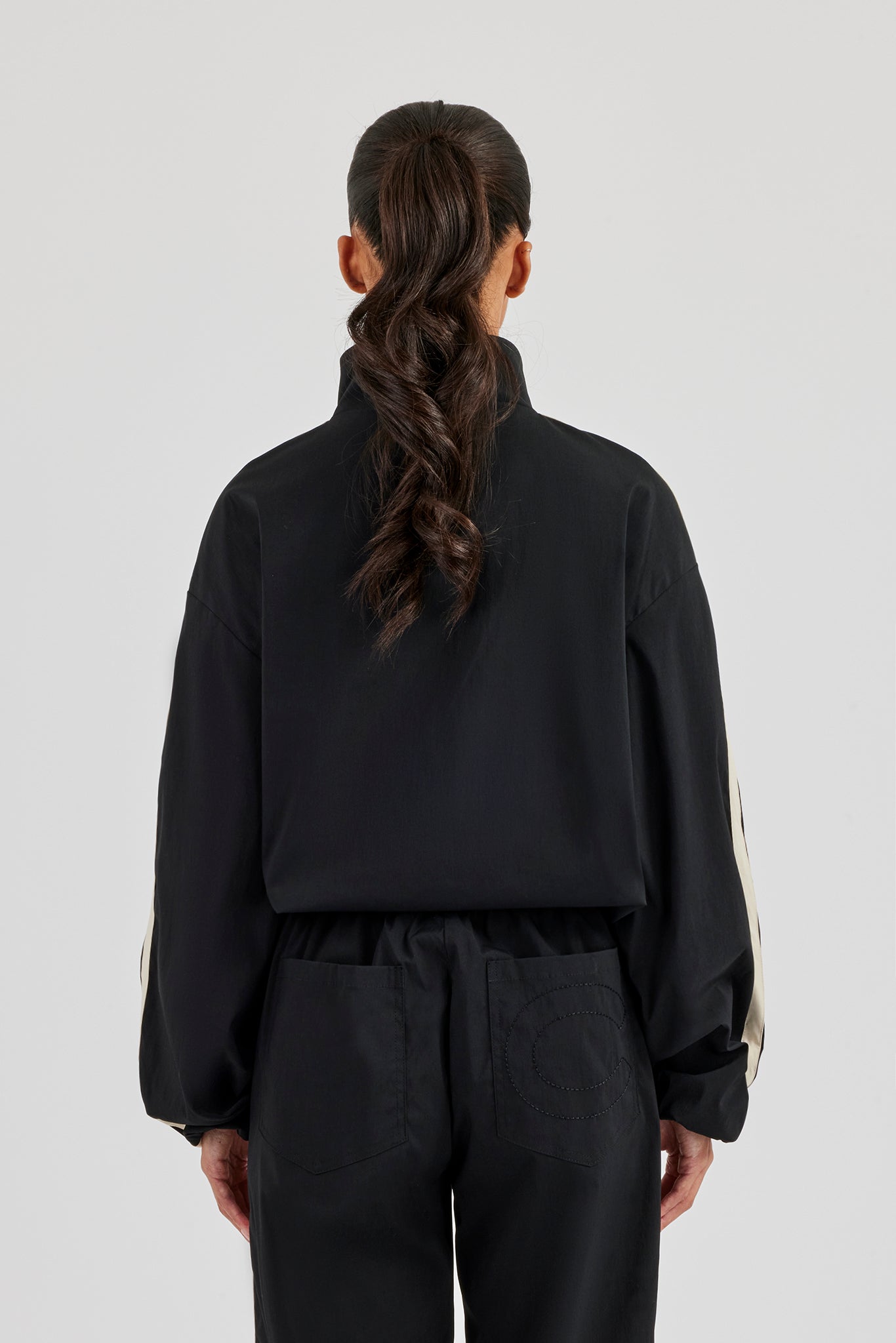 Nylon Taping Track Jacket - Black