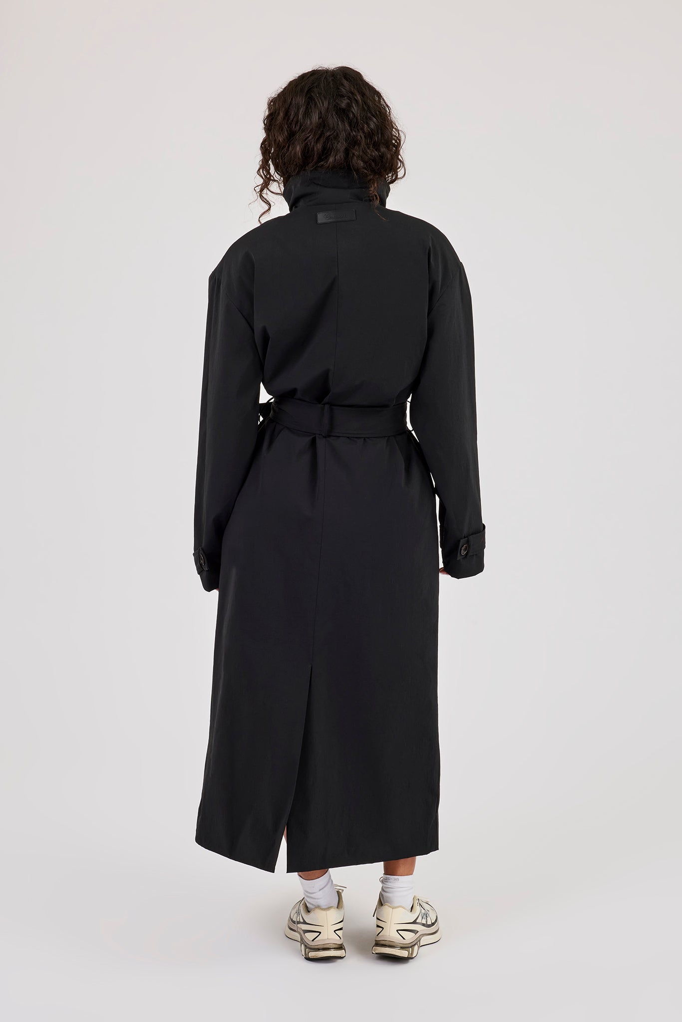 Nylon Trench Coat - Black