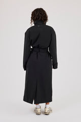 Nylon Trench Coat - Black