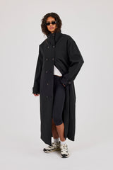 Nylon Trench Coat - Black