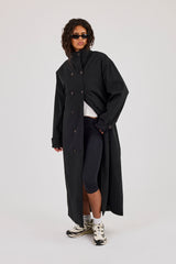 Nylon Trench Coat - Black