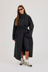 Nylon Trench Coat - Black