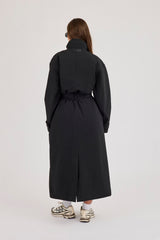 Nylon Trench Coat - Black
