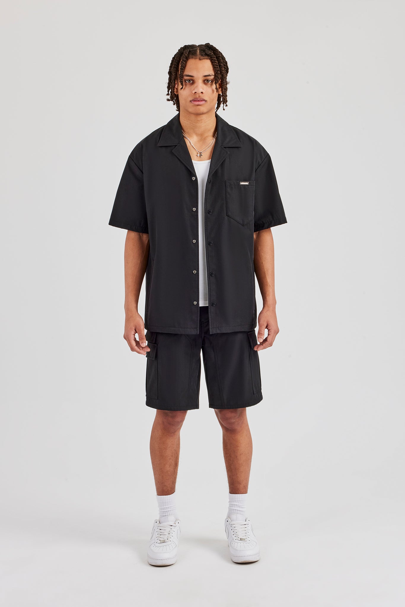 Nylon Cargo Shirt - Black