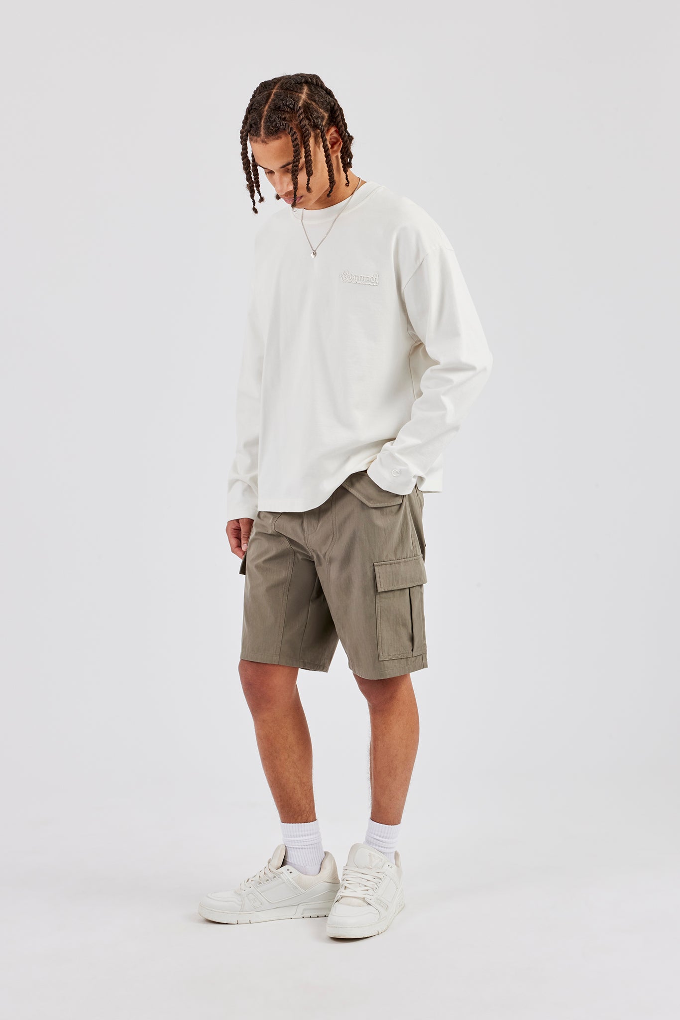 Relaxed Cargo Nylon Short - Khaki