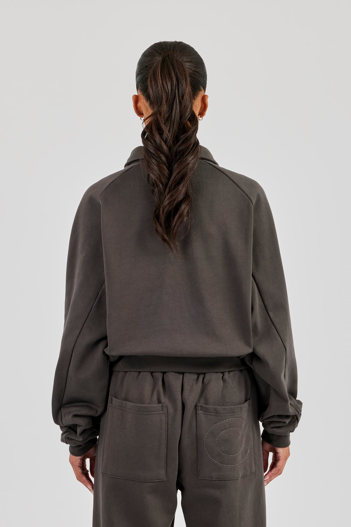 Polo-Sweatshirt - Kaffee