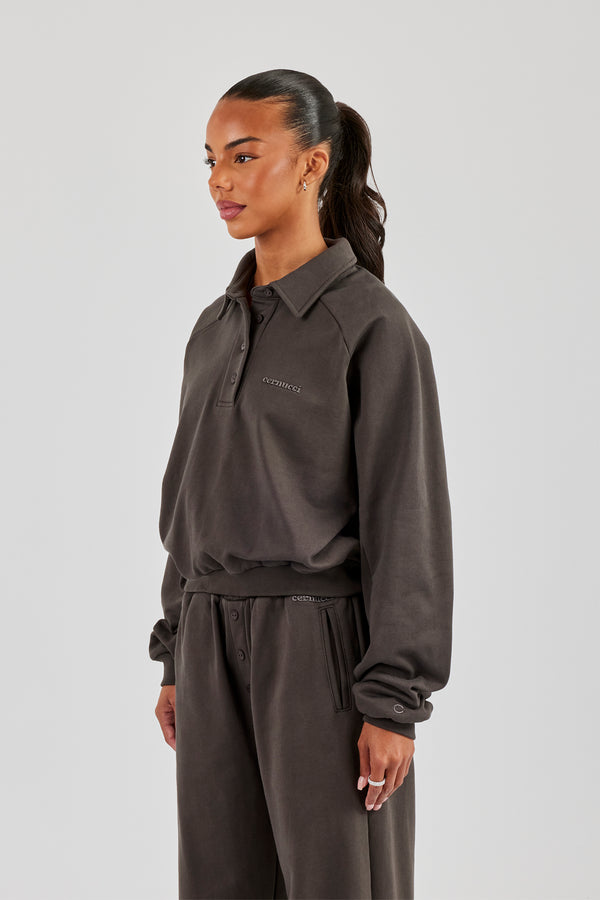 Polo Sweatshirt - Coffee