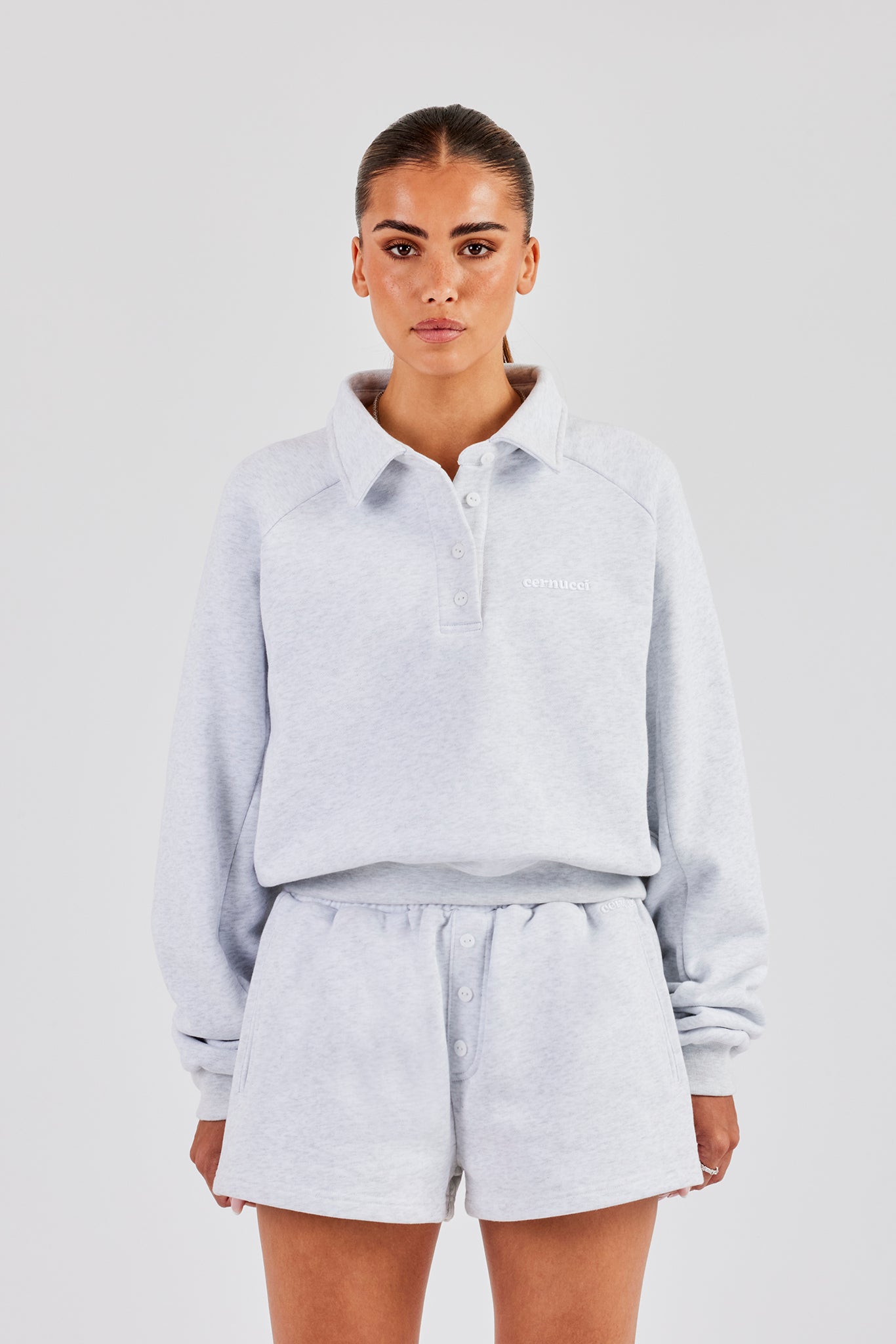 Polo Sweatshirt - Heather Grey