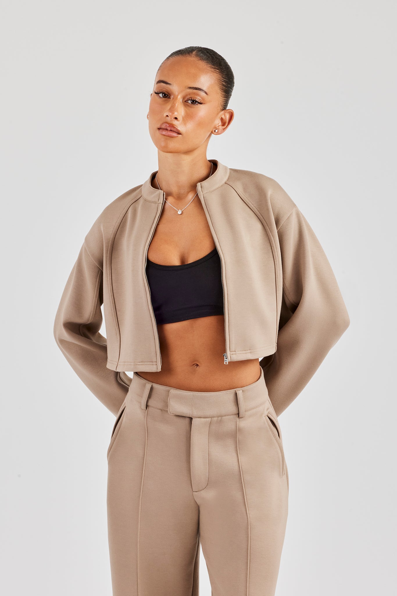 Scuba Tailored Jacket  - Taupe