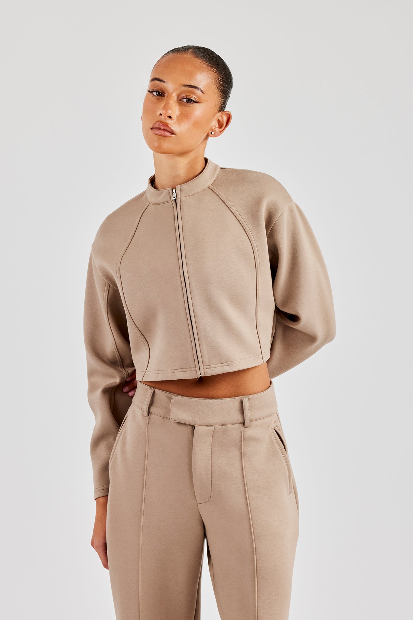 Scuba Tailored Jacket  - Taupe