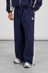 Oversized Jogginghose aus Nylon mit Paneelen - Marineblau