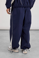 Oversized Jogginghose aus Nylon mit Paneelen - Marineblau