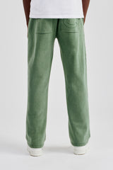 Gewaschene Jogginghose mit geradem Bein – Verwaschenes Grün