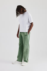 Gewaschene Jogginghose mit geradem Bein – Verwaschenes Grün