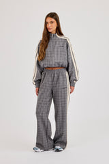 Check Taping Trouser - Grey