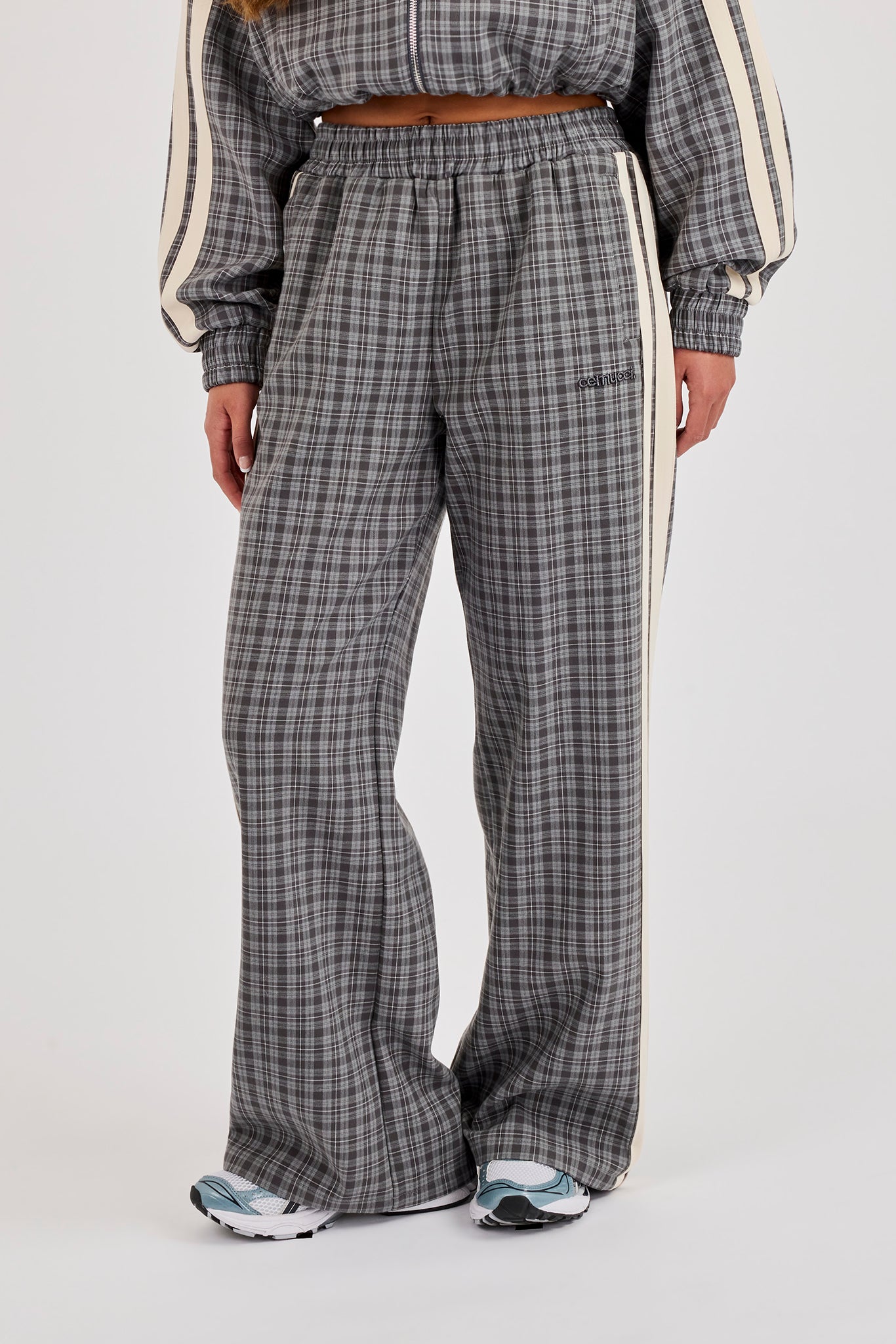 Check Taping Trouser - Grey