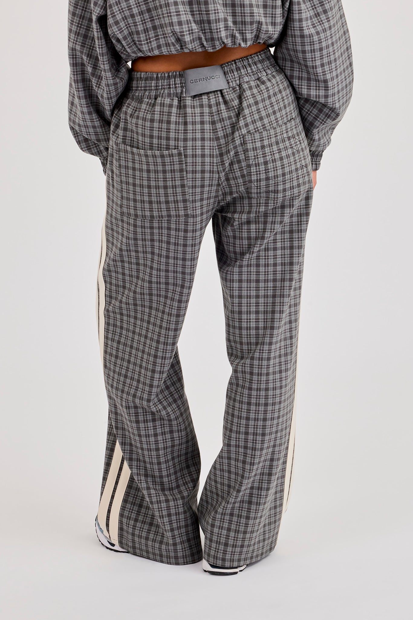 Check Taping Trouser - Grey