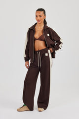 Single Taping Regular Track Jacket - Chocolate