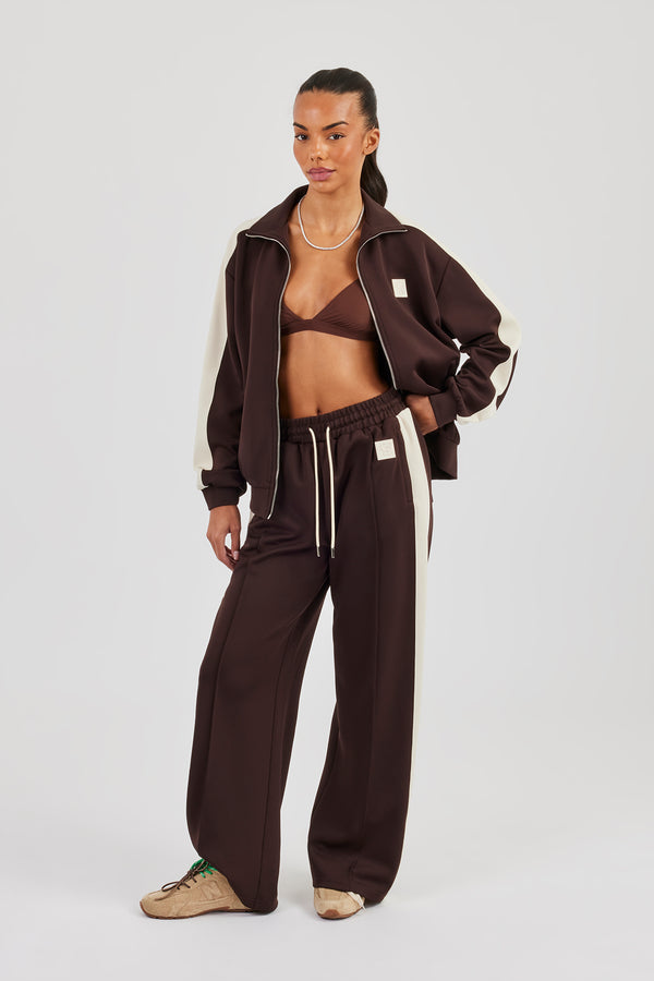 Single Taping Regular Track Jacket - Chocolate