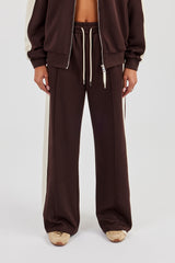 Single Taping Drawcord Track Pant - Chocolate