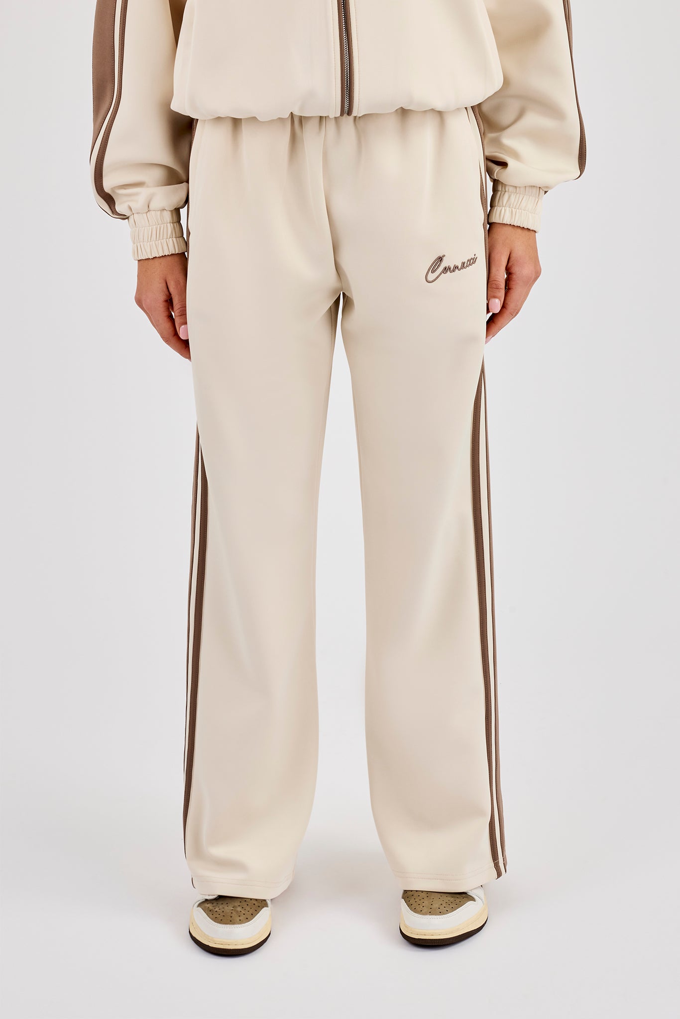 Taping Contrast Waistband Track Pant - Off White