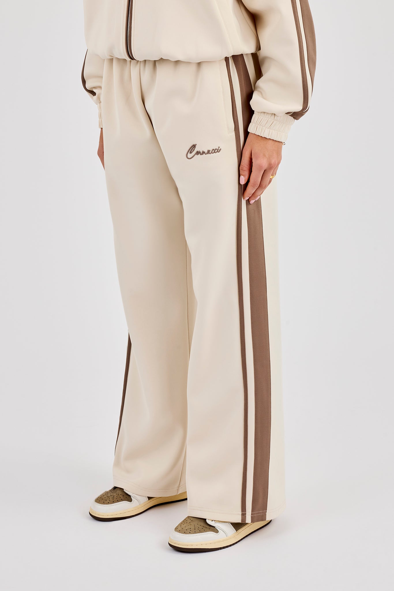 Taping Contrast Waistband Track Pant - Off White