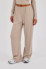 Gerippte Hose mit weichem Griff – Taupe