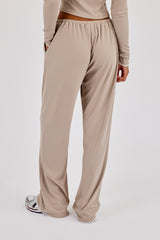 Gerippte Hose mit weichem Griff – Taupe