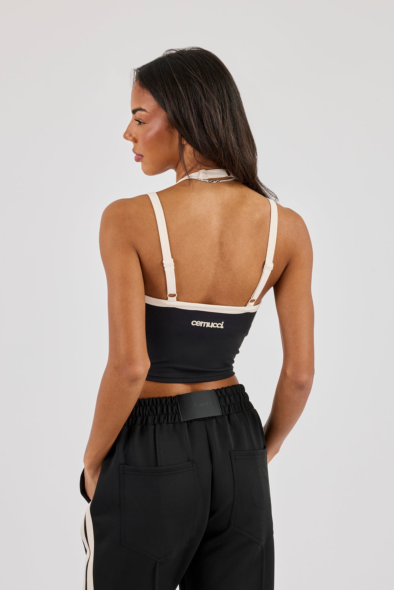 Layered Contrast Strap Top - Black | Womens Tees & Vests | Shop