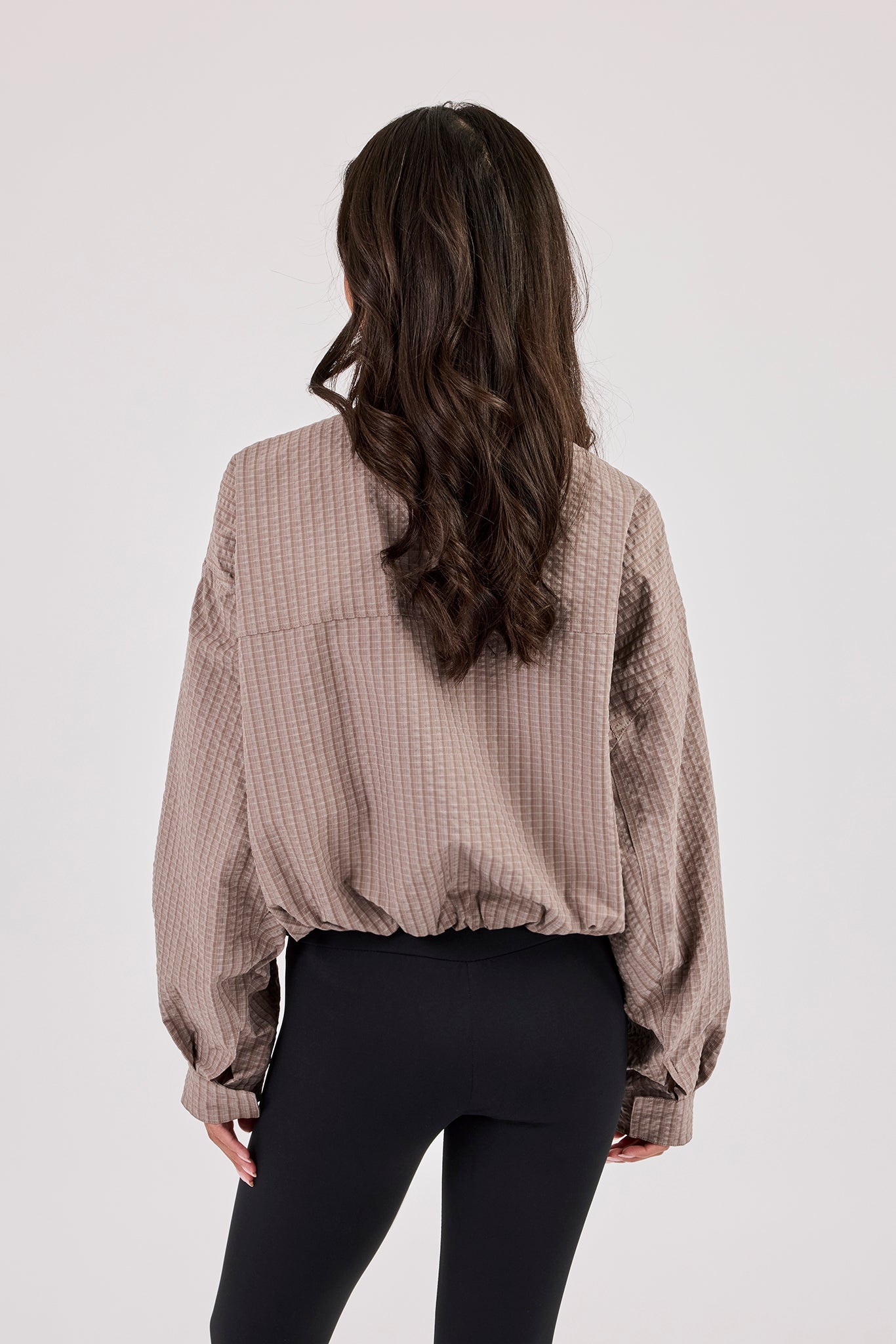 Check Nylon Jacket - Beige