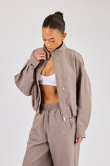 Check Nylon Jacket - Beige