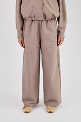 Check Nylon Jogger - Beige