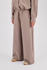 Check Nylon Jogger - Beige