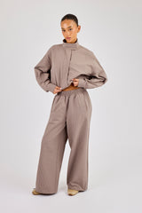 Check Nylon Jogger - Beige