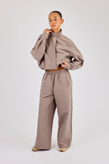 Check Nylon Jacket & Jogger - Beige