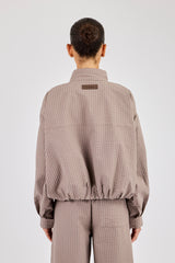 Check Nylon Jacket - Beige