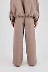 Check Nylon Jogger - Beige