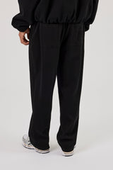 Ottoman Rib Relaxed Jogger - Black