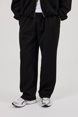 Ottoman Rib Relaxed Jogger - Black