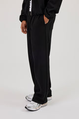 Ottoman Rib Relaxed Jogger - Black