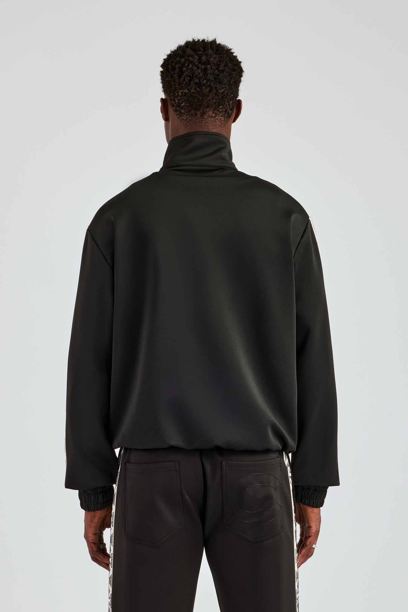 Rhinestone Embellished Track Jacket - Black | Mens Outerwear