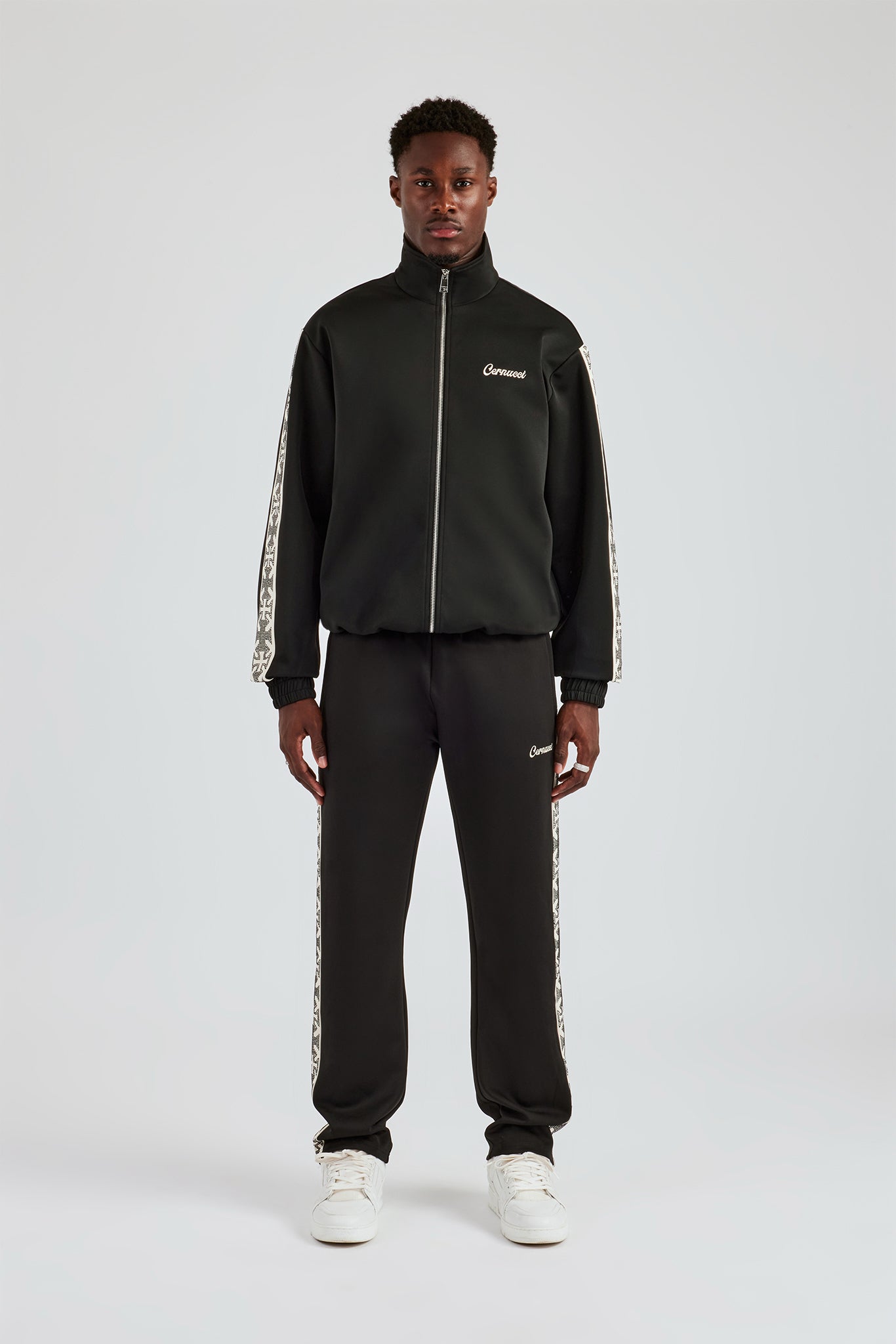 Trainingsanzug mit Strassverzierung - Schwarz