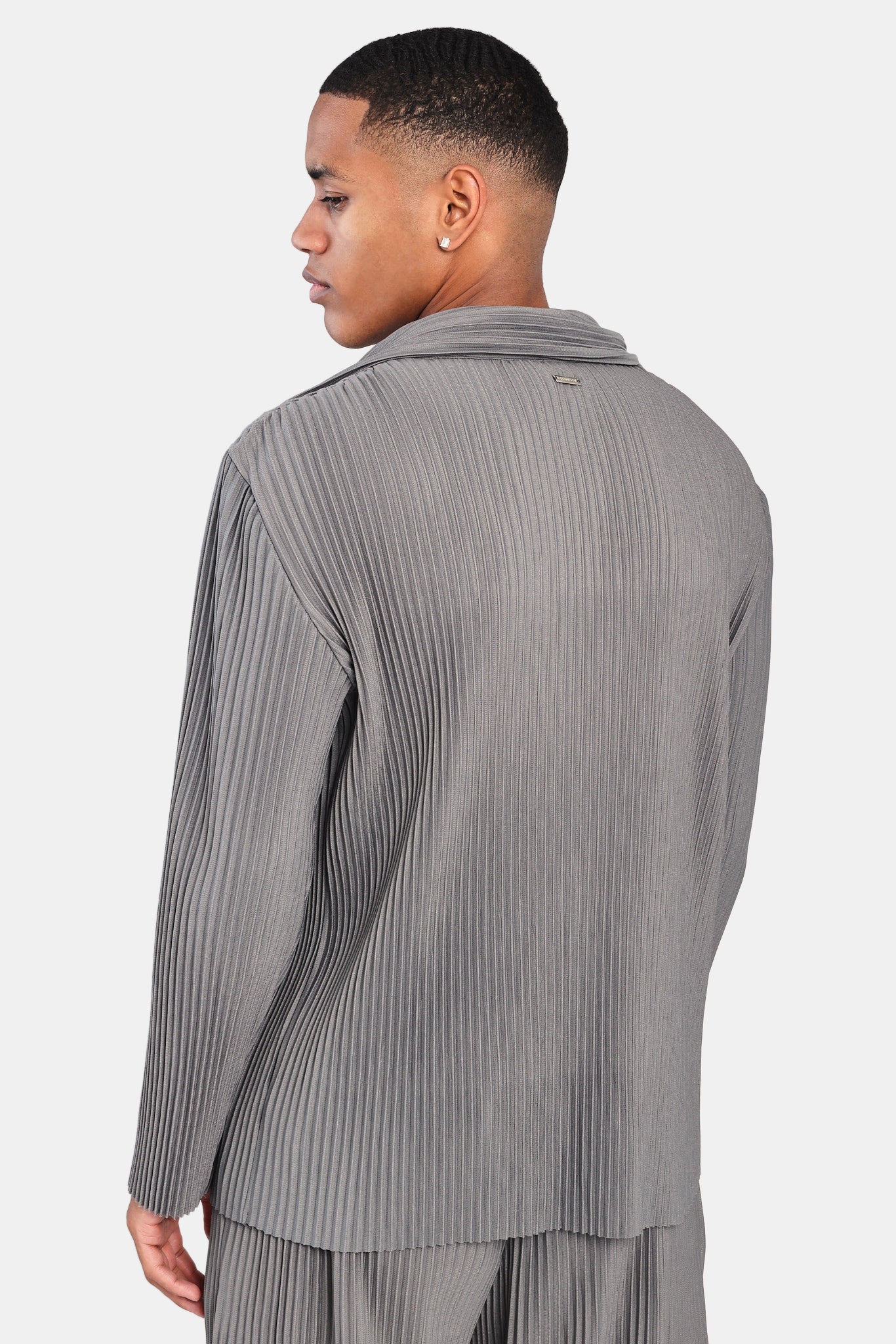 Plissierte Utility-Jacke - Dunkelgrau