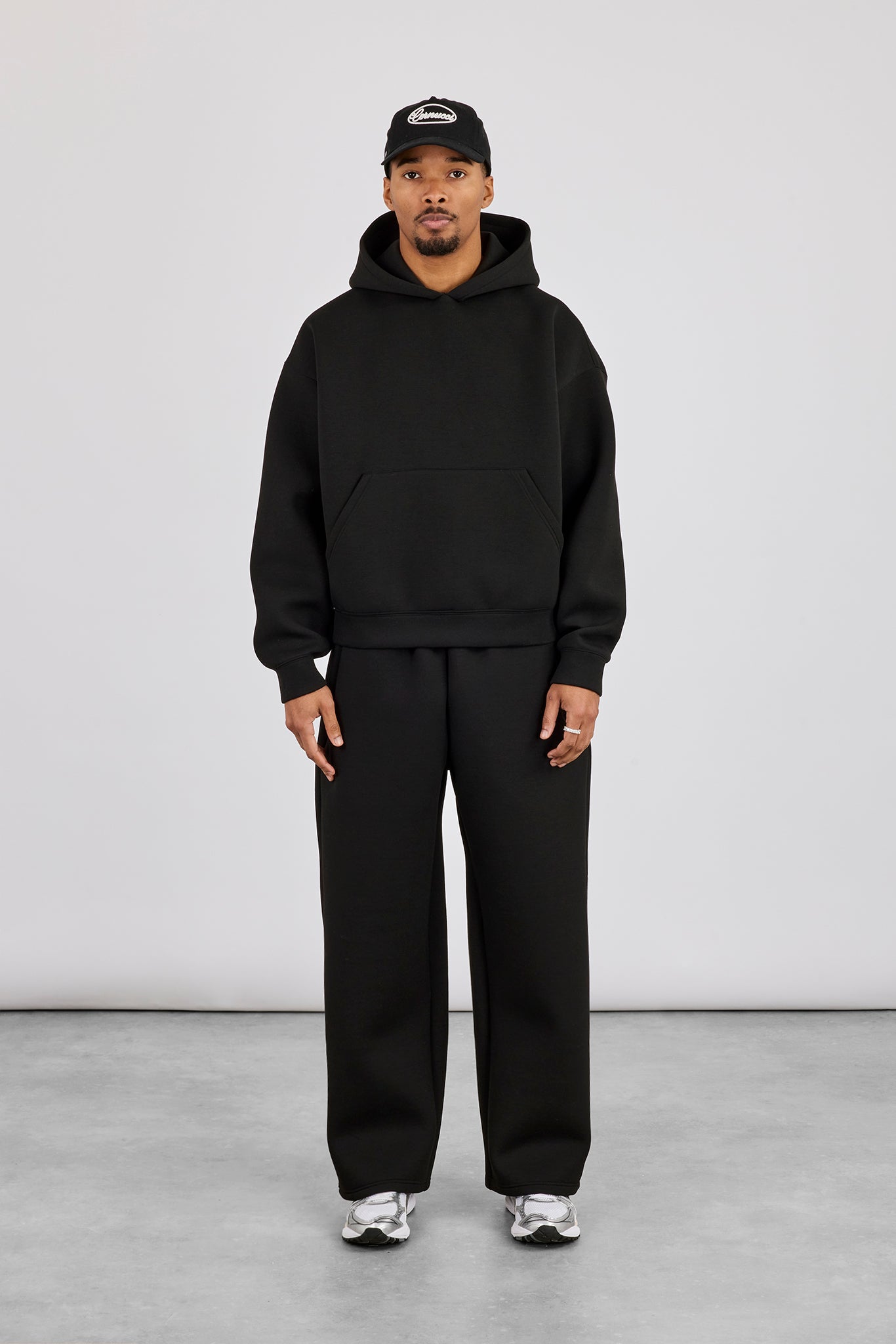Scuba Boxy Hoodie & Baggy Fit Trouser - Black