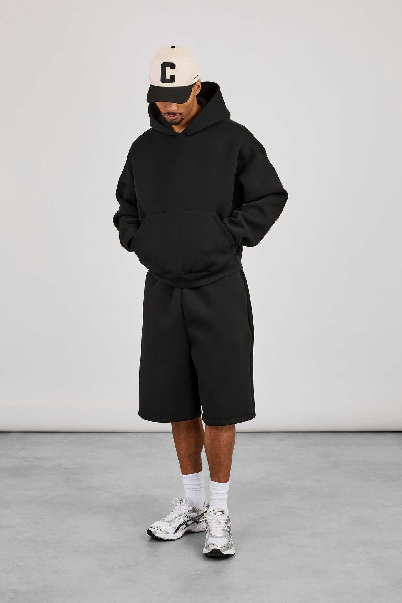 Scuba Boxy Hoodie & Jort - Black