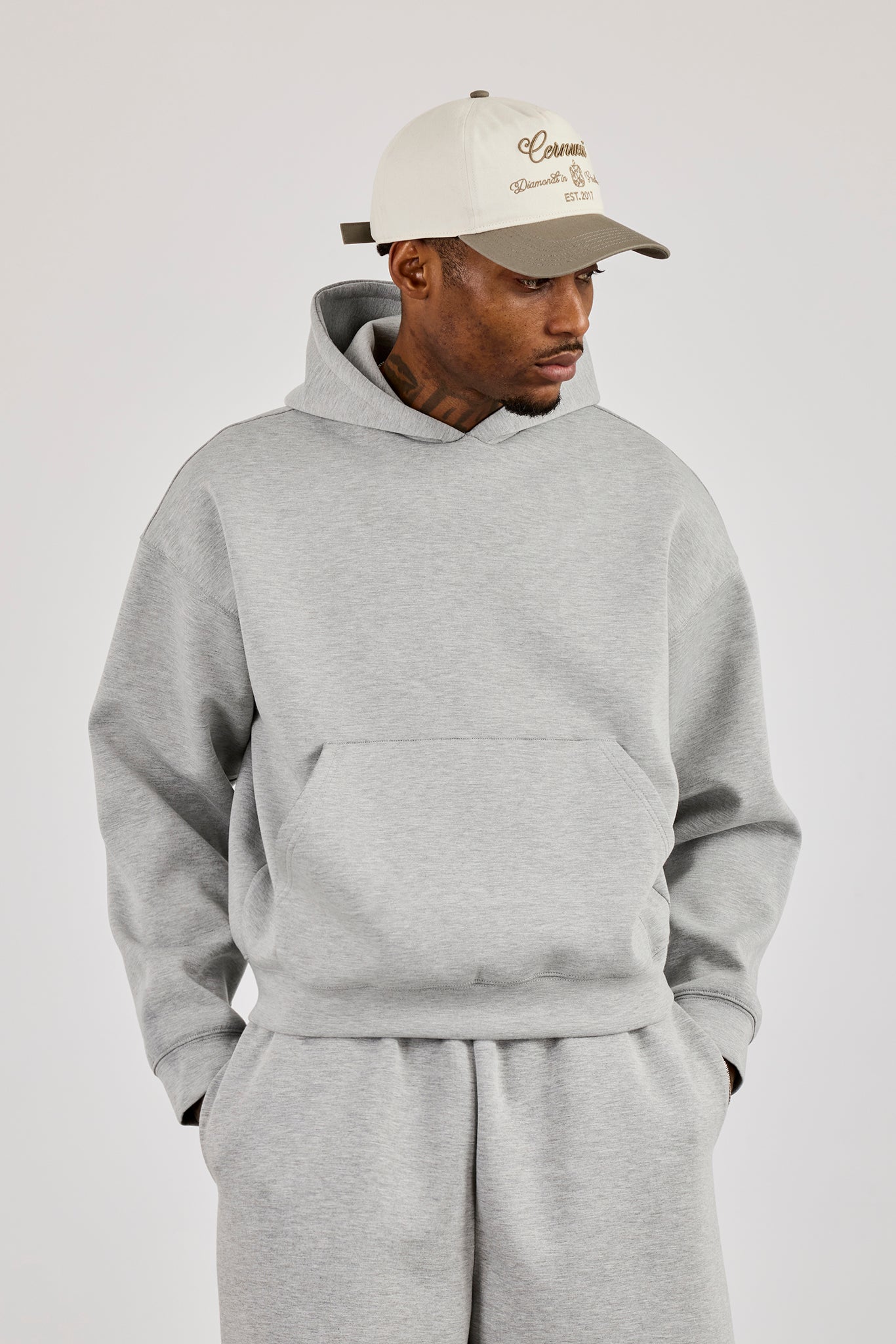 Scuba Boxy Hoodie & Jort - Grey