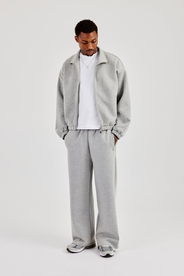 Scuba Funnel Neck Jacket & Baggy Fit Trouser - Grey